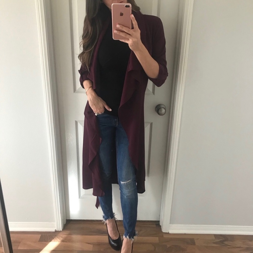 🆕 Plum Flowy Duster Jacket